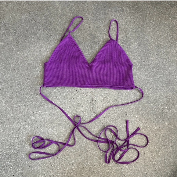 Zara Tops - Purple Ribbed strappy tank